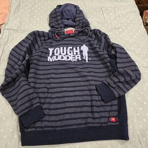 Tough Mudder Men's Navy Striped Hoodie